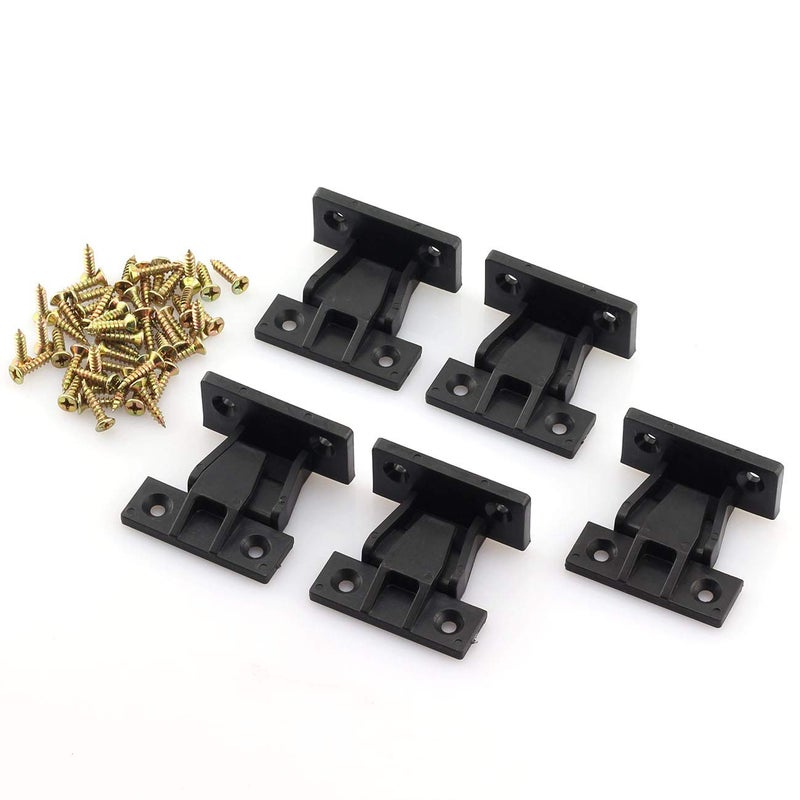 JCBIZ 5pcs Plastic Quick Fitting Furniture Panel Joint Bracket Fast Installation Push-On Clips Corner Buckle for Cabinet Wardrobe Mounting Roman Column Connection Black - Image 1